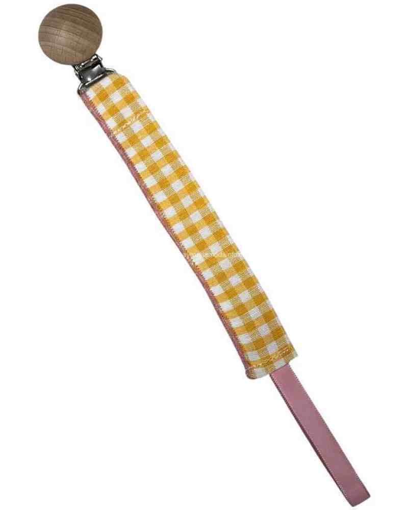 Porta Chupetero  Vichy Amarillo