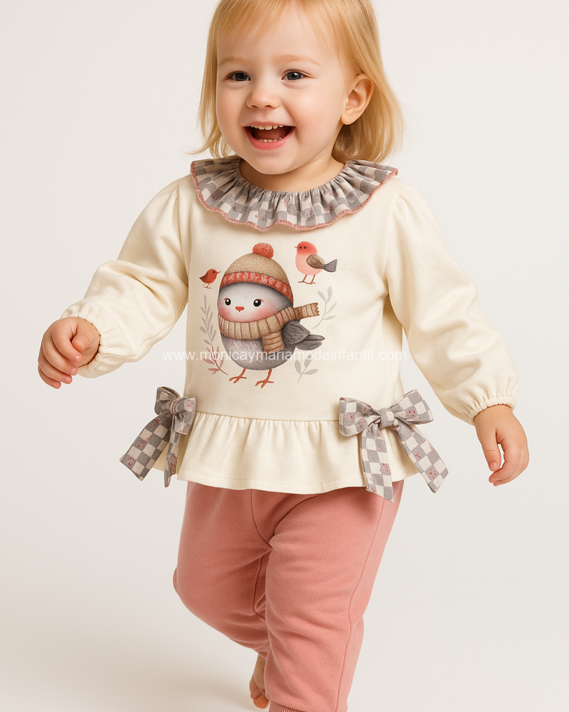 Conjunto BBA Pinguino Bufanda