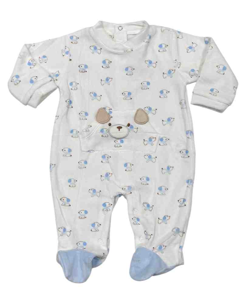 Pijama Terciopelo Oso Orejas Beige