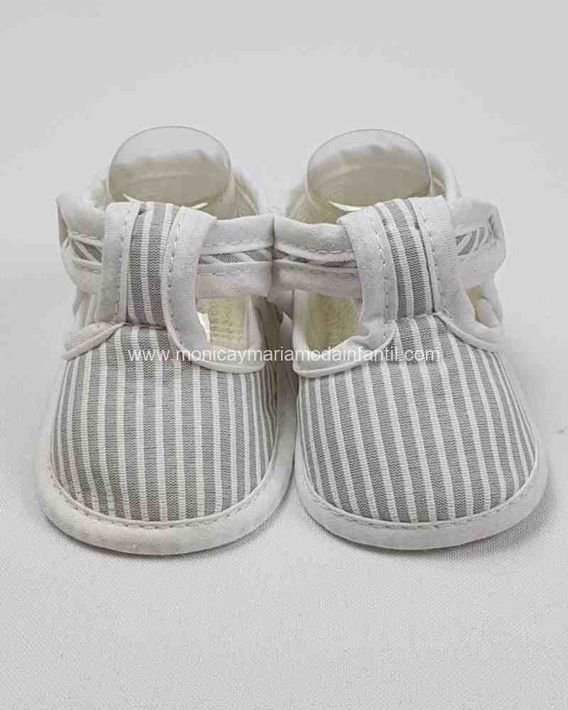 ZAPATITOS SIN SUELA RAYAS GRIS
