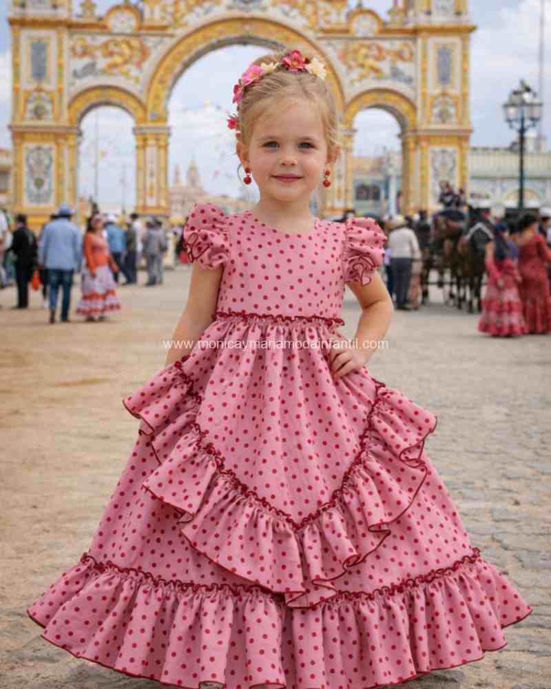 Traje Flamenca Rosa