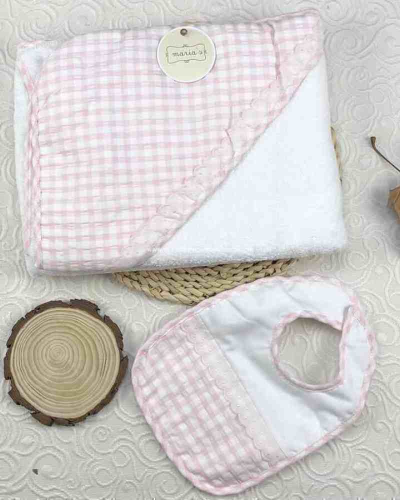 Toalla + Baber Vichy Rosa