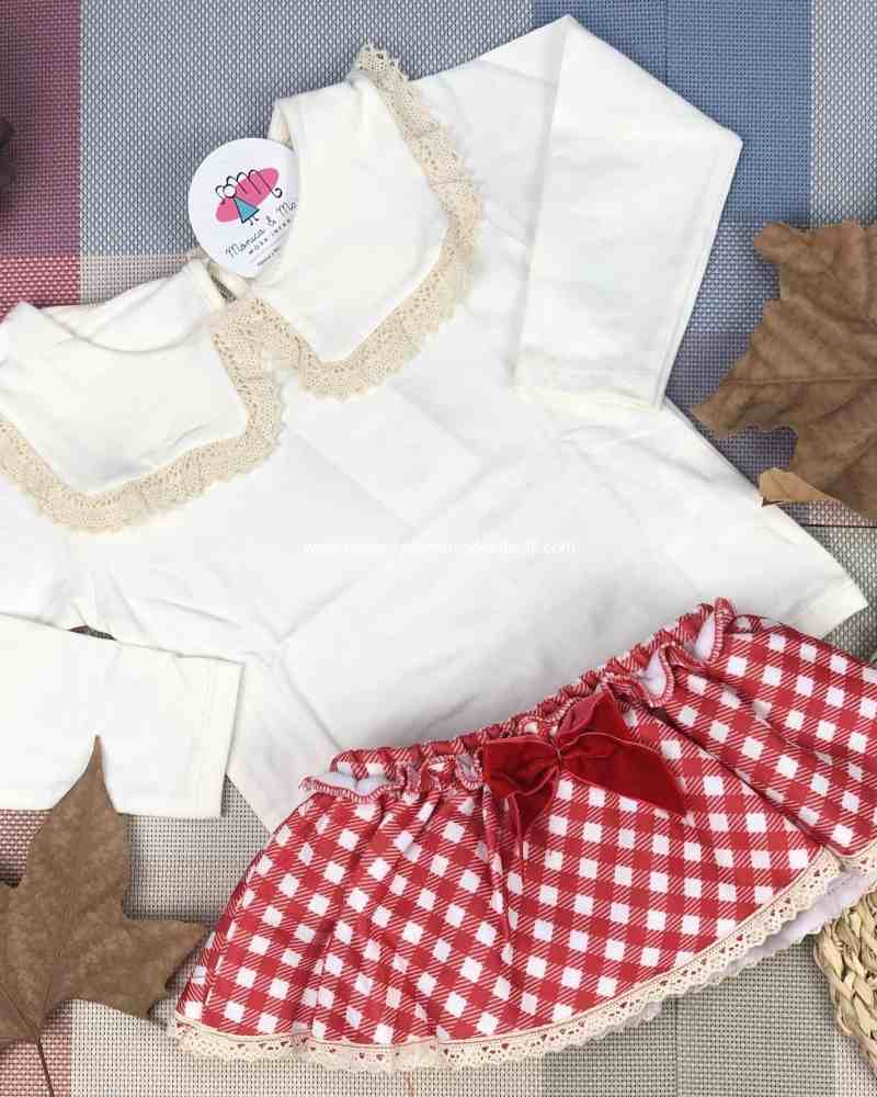 Conjunto Vichy Rojo niña