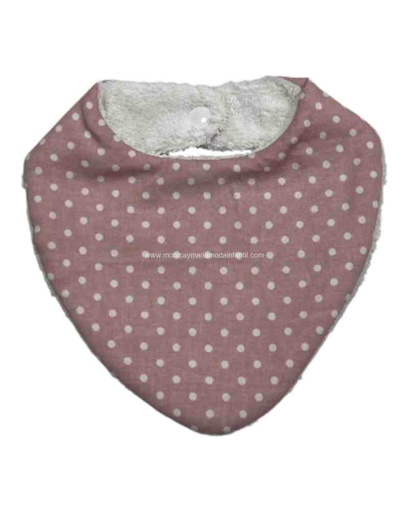 Babero Rosa Lunares