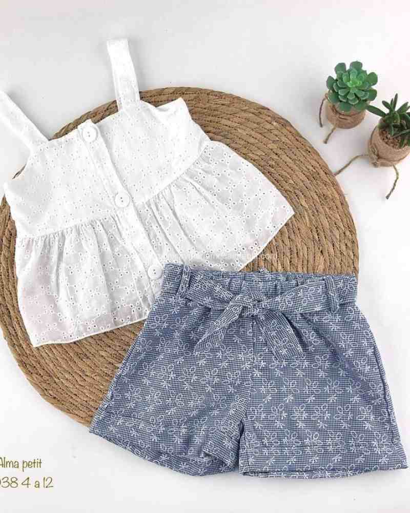 Conjunto Short Tira Bordada