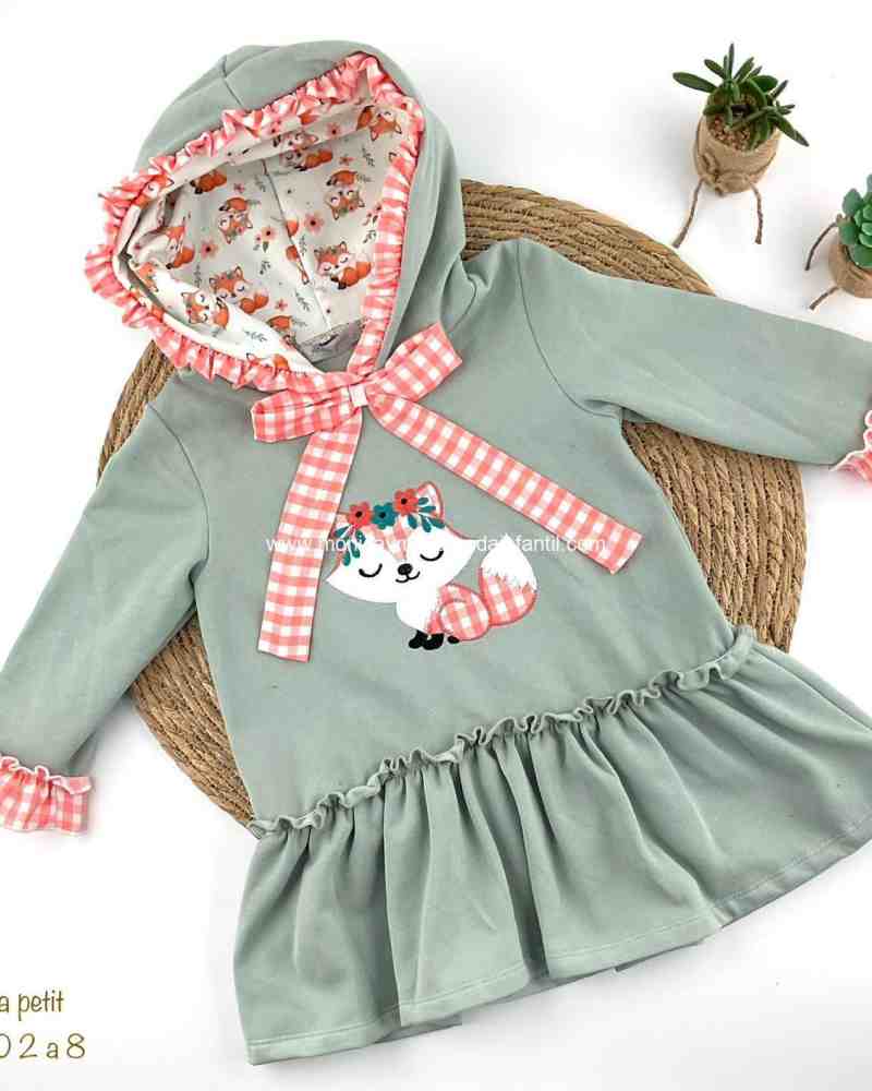 Vestido verde ardilla