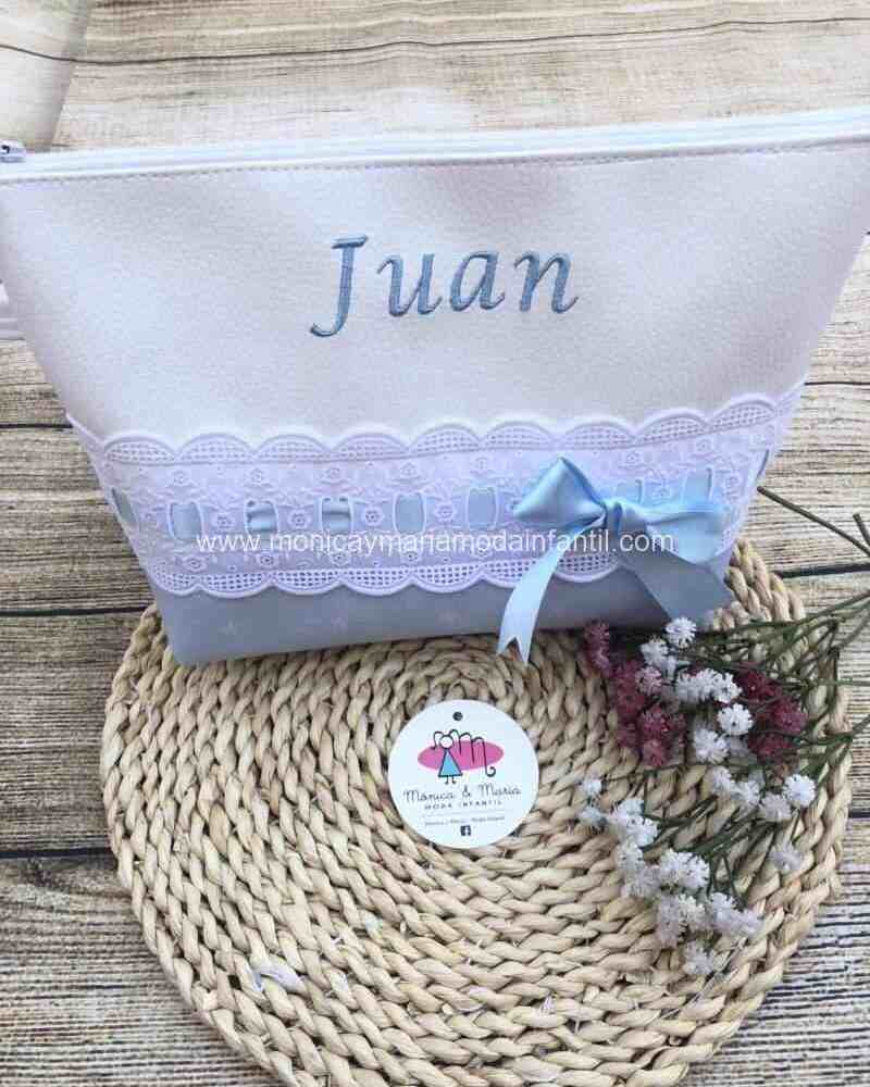 NECESER CELESTE CON LUNARES BLANCO