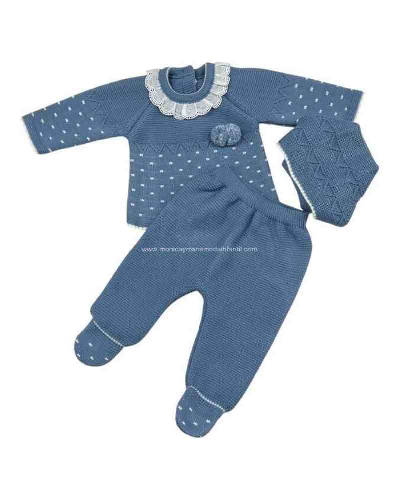 Conjunto Lana Puntos Azulon