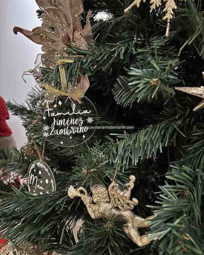 bola de navidad plana familia