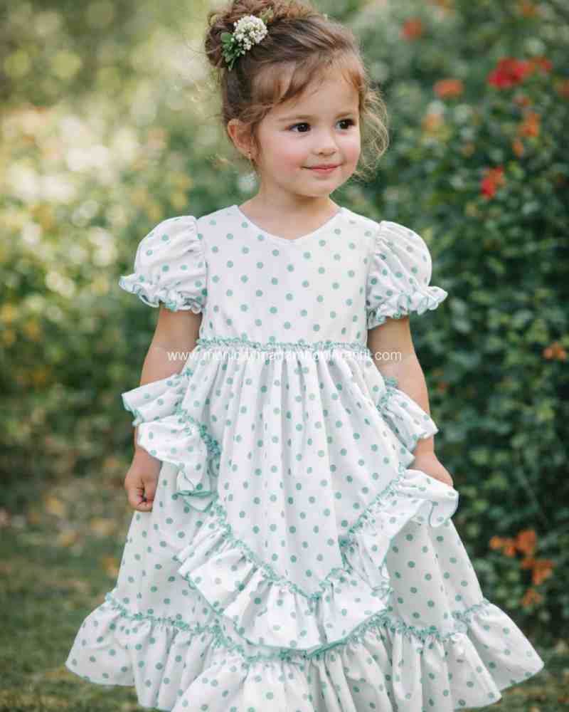 Traje Flamenca Lunares Verde