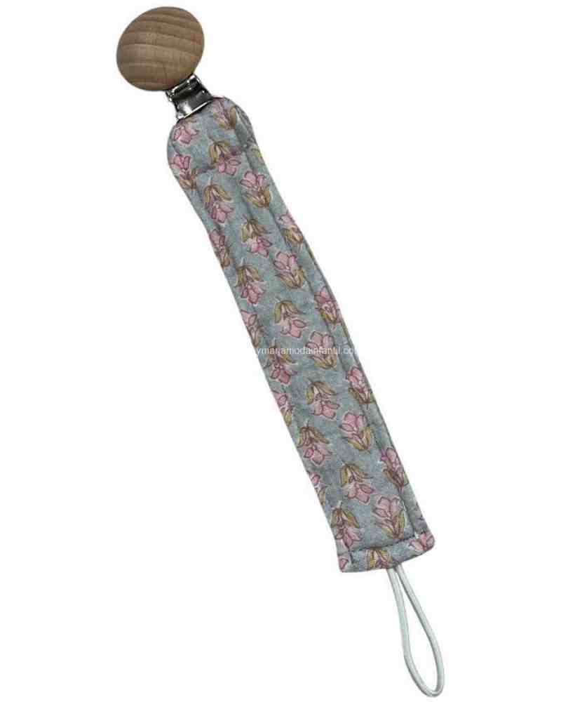 Porta Chupetero Floral Rosa