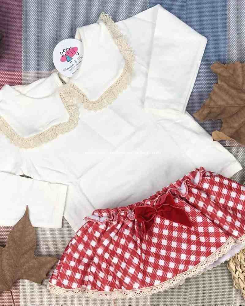 Conjunto Vichy Rojo niña