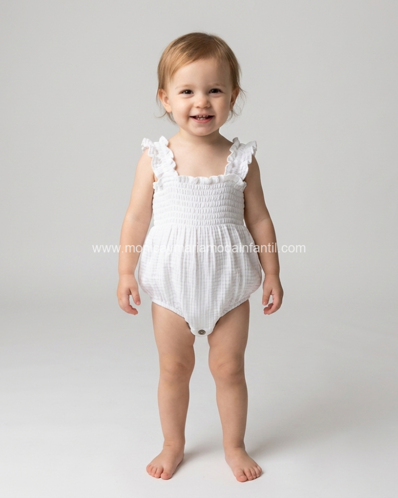 Pelele Bambula Blanco Elastico