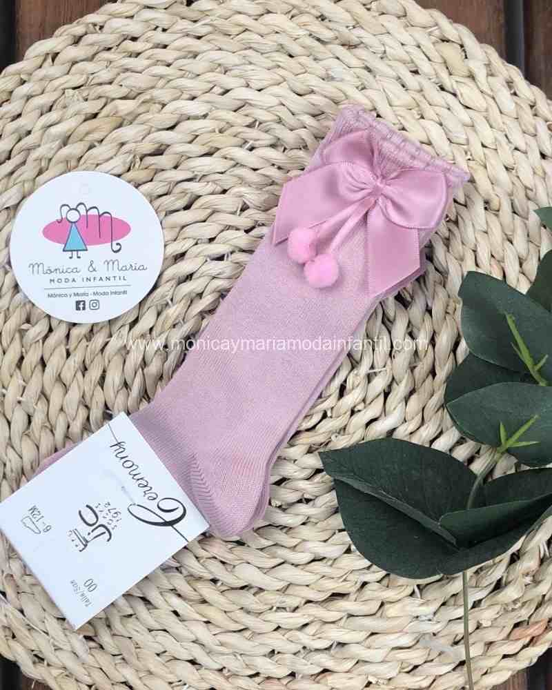 Calcetin alto borlon lazo maquillaje
