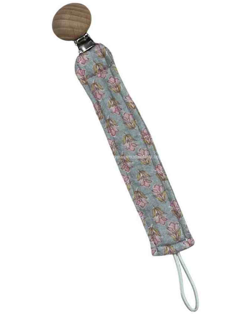 Porta Chupetero Floral Rosa