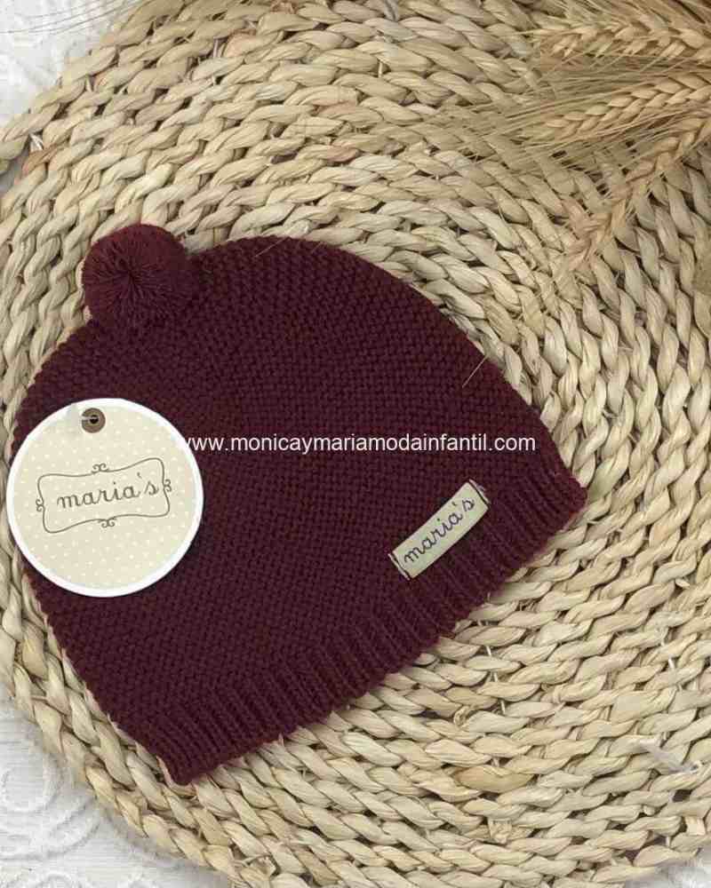 Gorrito Pompom Burdeos