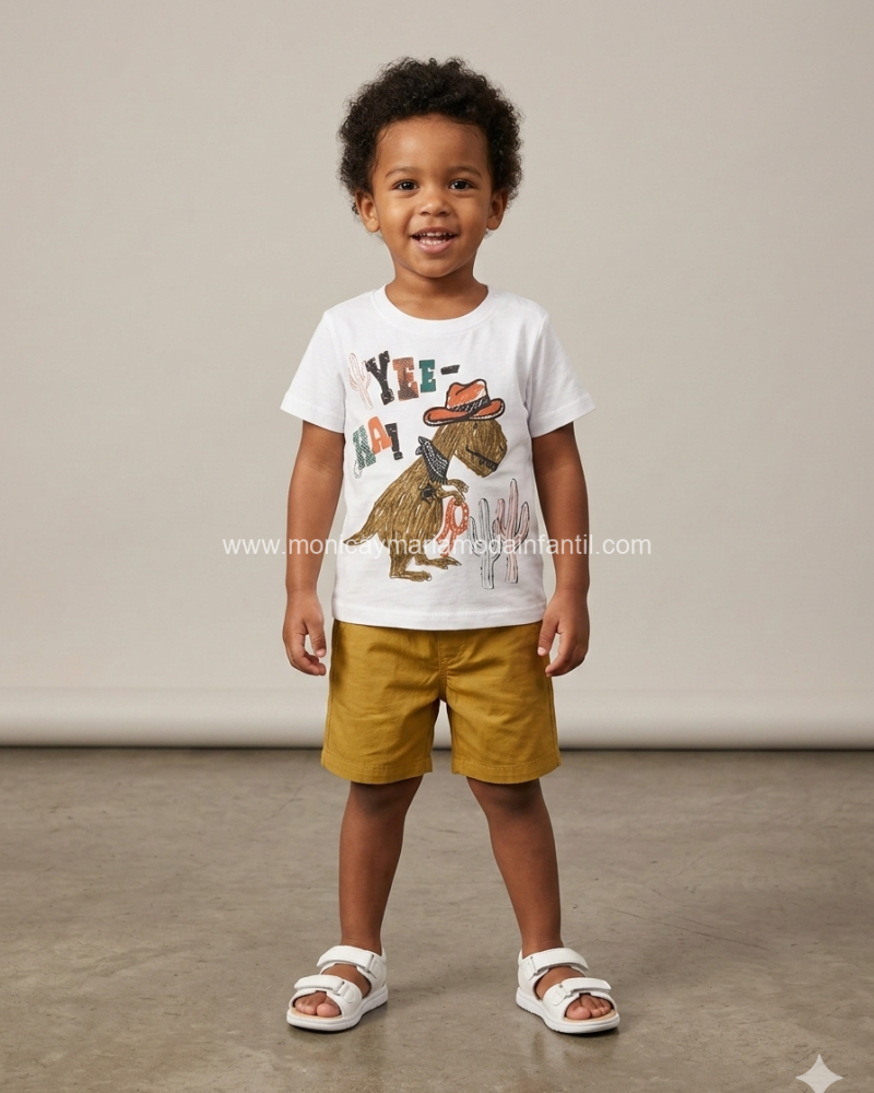 Conjunto Dino Oeste Mostaza