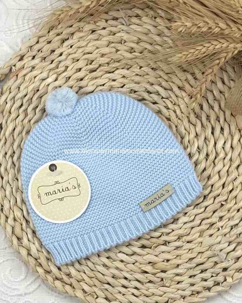 Gorrito Pompom Celeste