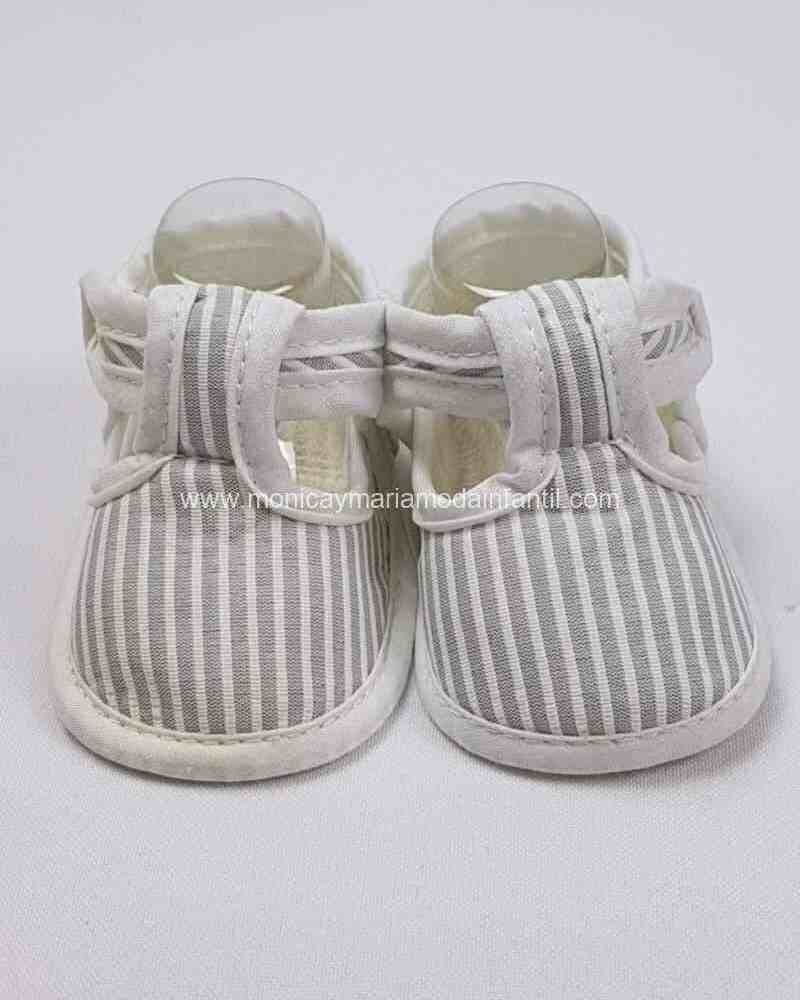 ZAPATITOS SIN SUELA RAYAS GRIS