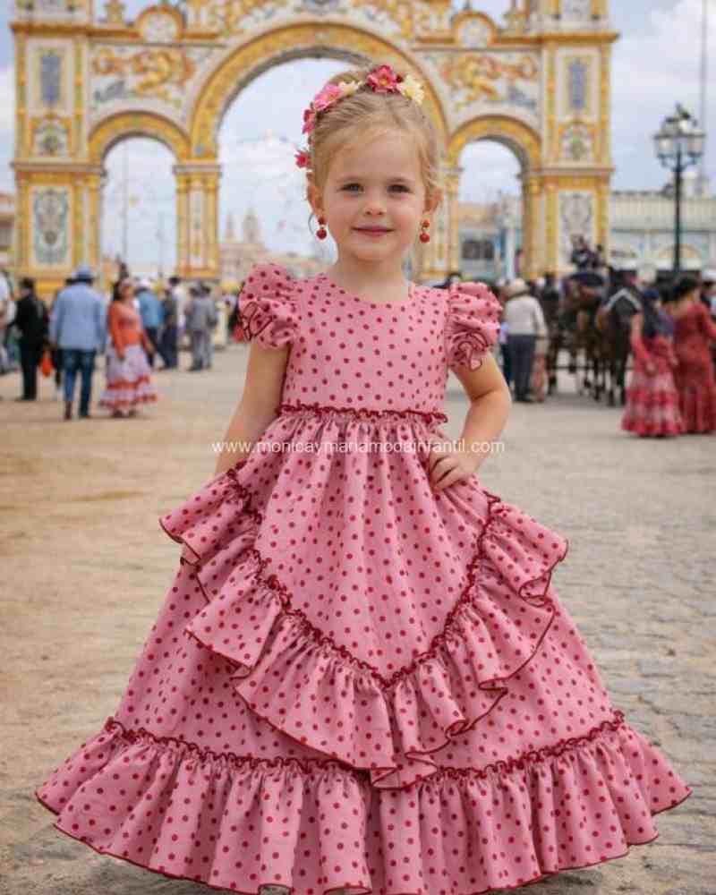 Traje Flamenca Rosa