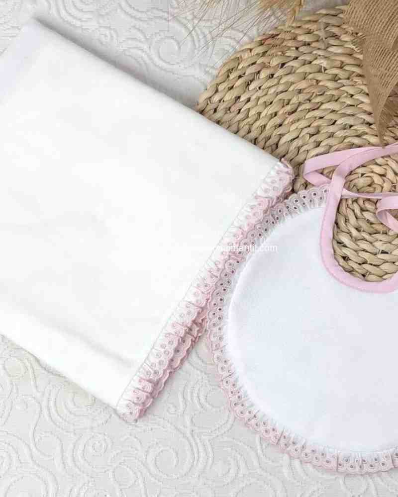 Gasa + Babero Perforado Rosa