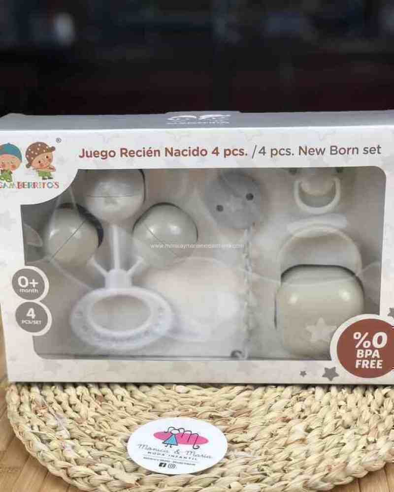 Juego recien nacido 4 pcs gris