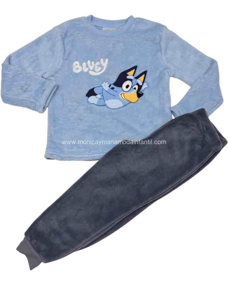 Pijama Terciopelo Bluey Celeste