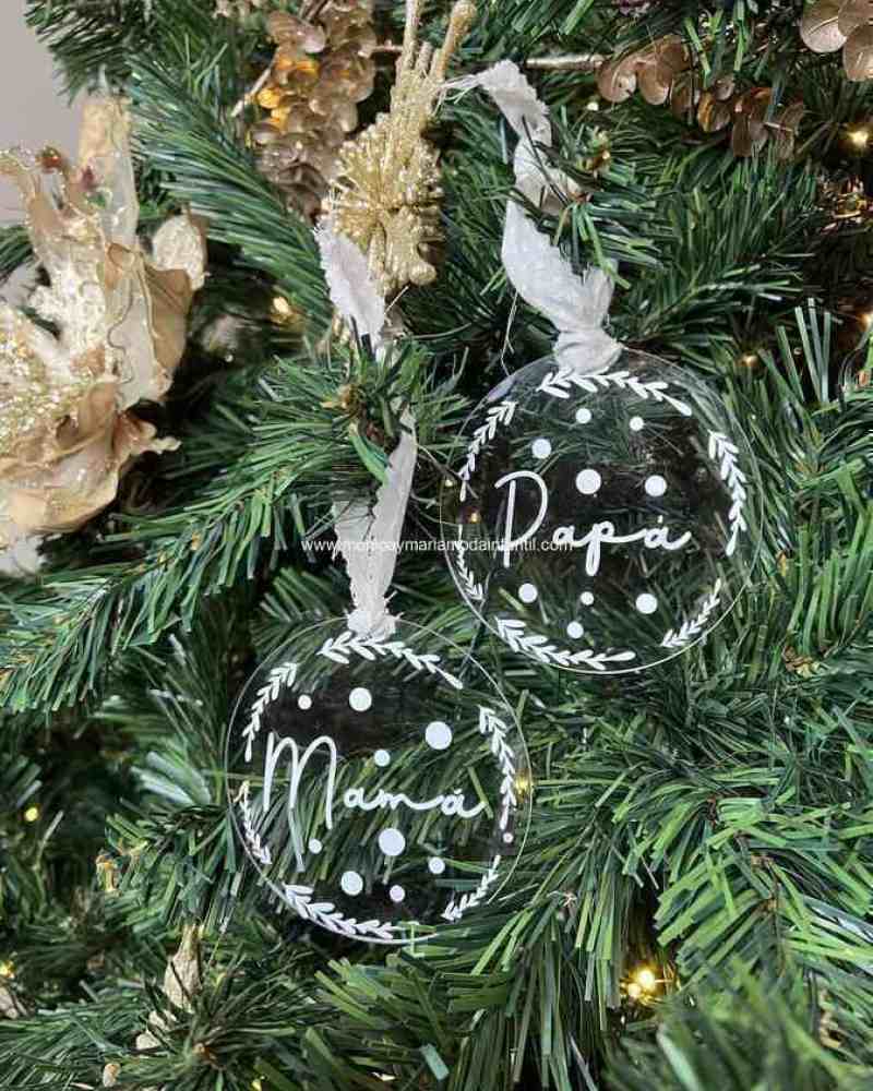bola de navidad plana mama o papa