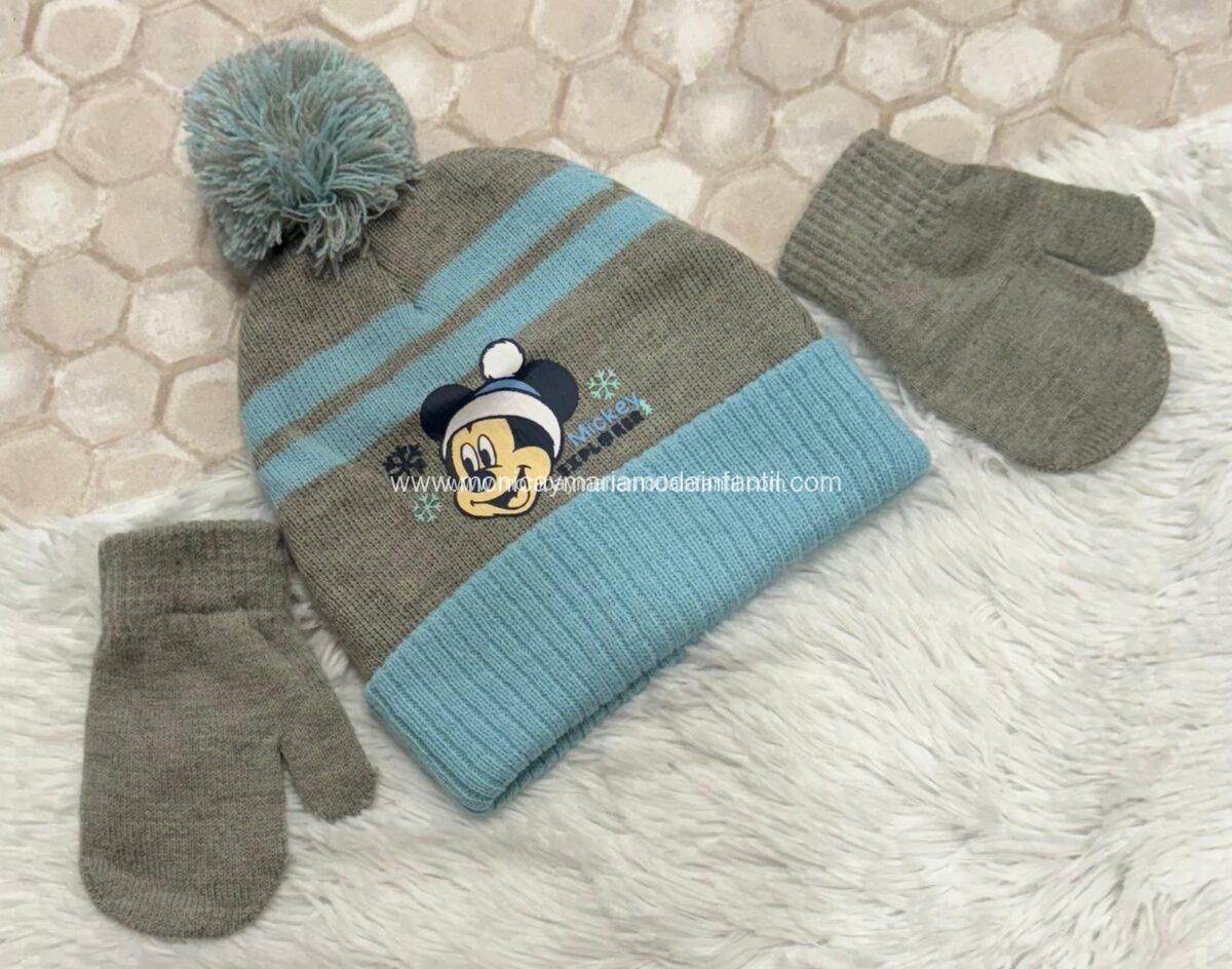 Conjunto Gorrito pompom michy Gris