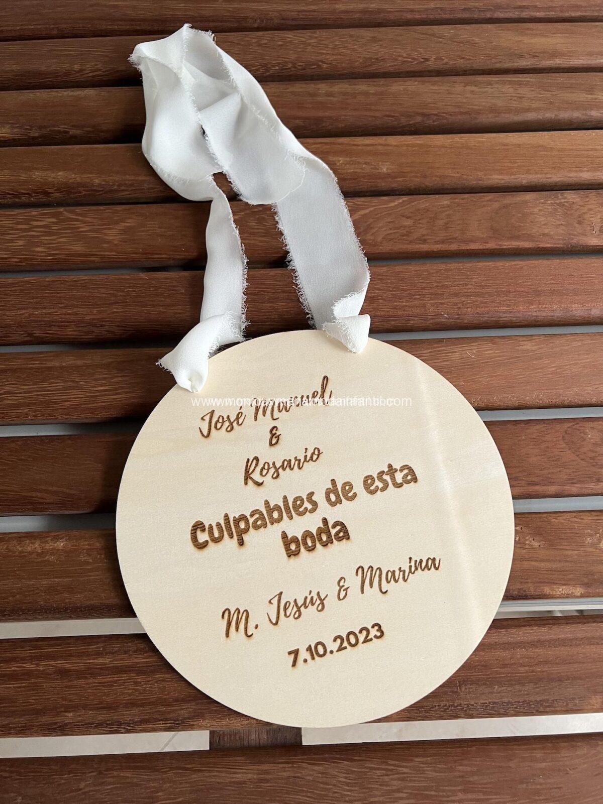 Cartel culpable de esta boda