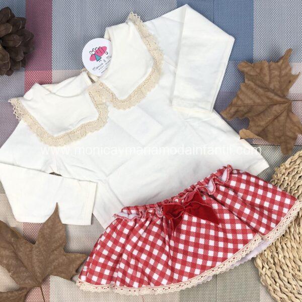 Conjunto Vichy Rojo niña
