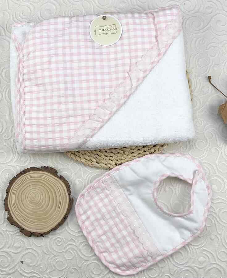 Comprar Ropa Infantil Toalla + Baber Rallas Celeste - Imagen 2