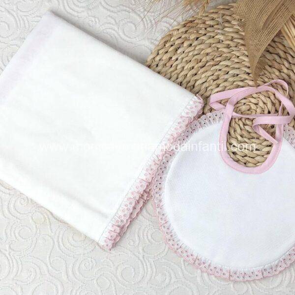 Gasa + Babero Perforado Rosa