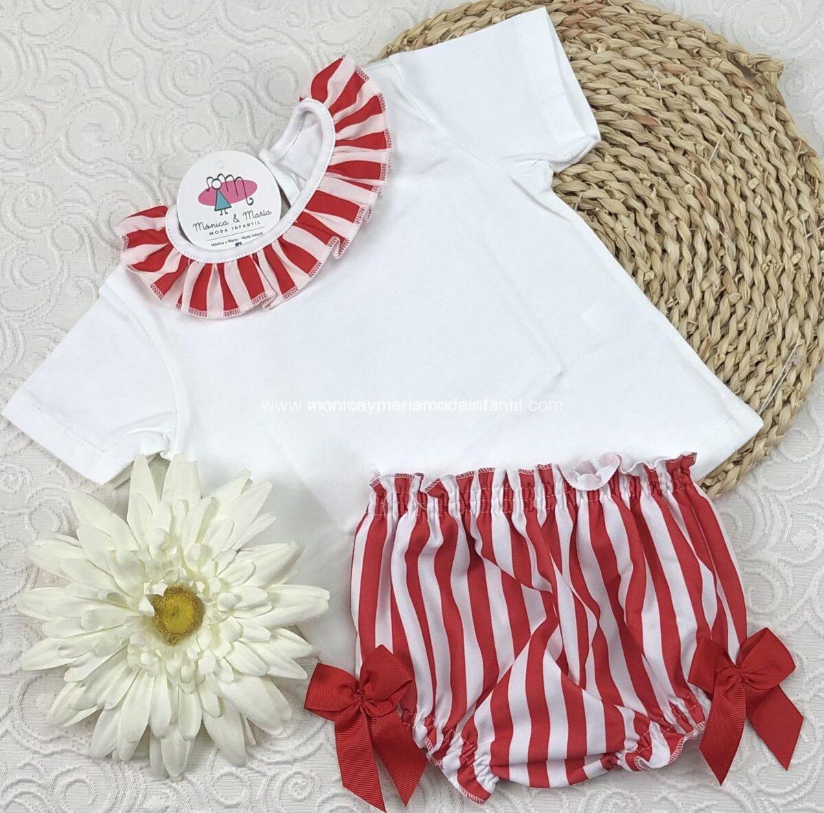 Conjunto Rayas Rojas