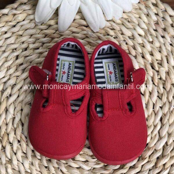 Zapatito Loneta roja