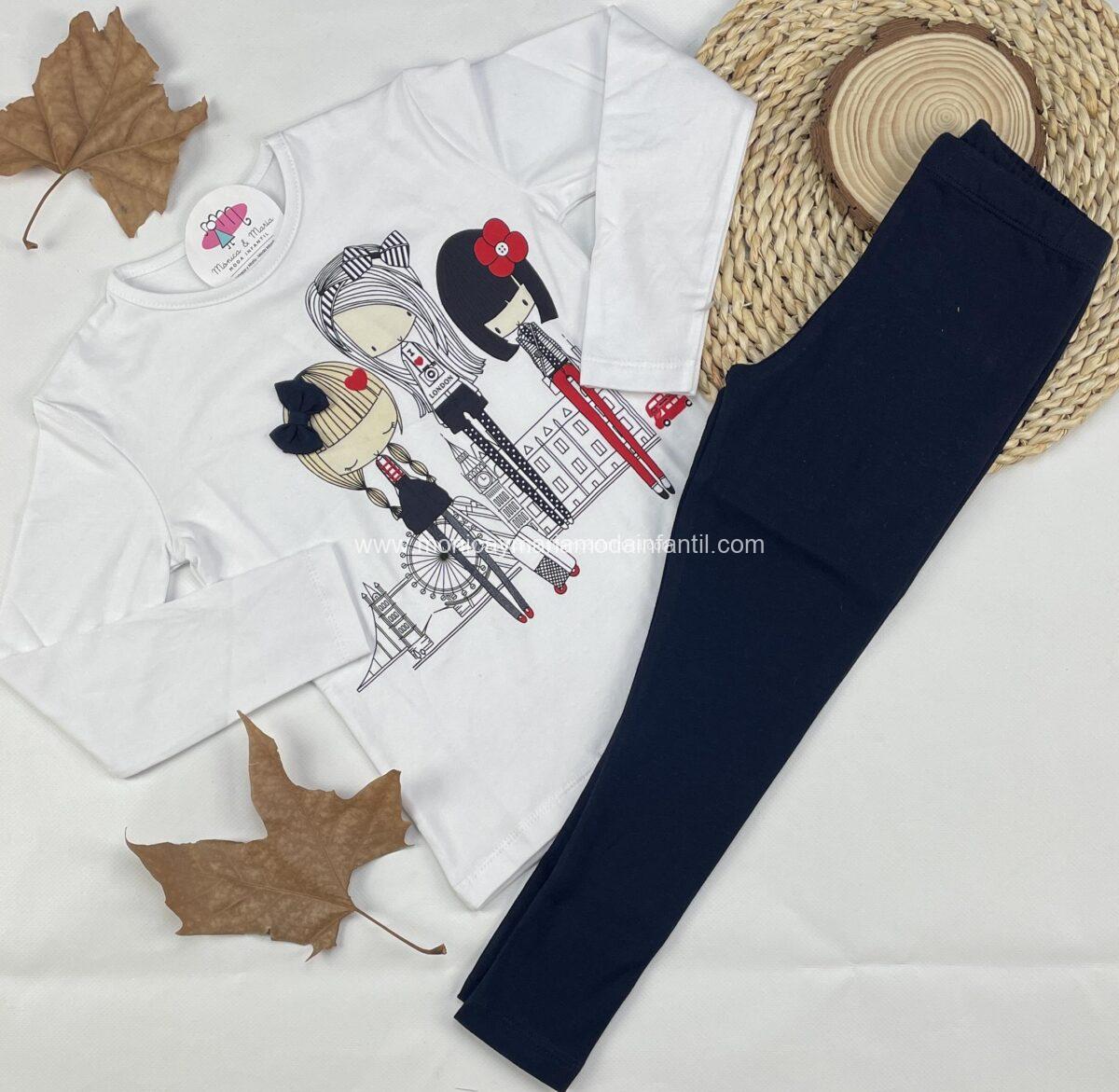 Conjunto Leggin 3 niñas Marino