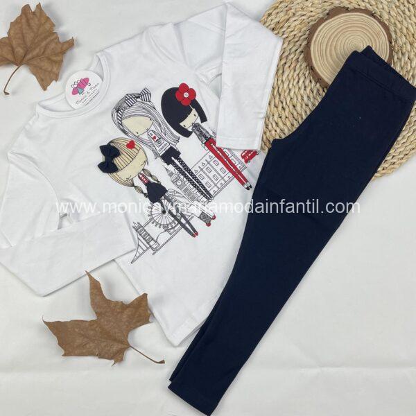 Conjunto Leggin 3 niñas Marino