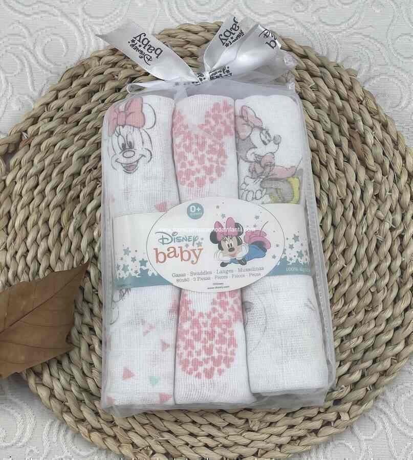 Comprar Ropa Infantil Juego 3 gasas Disney Rosa