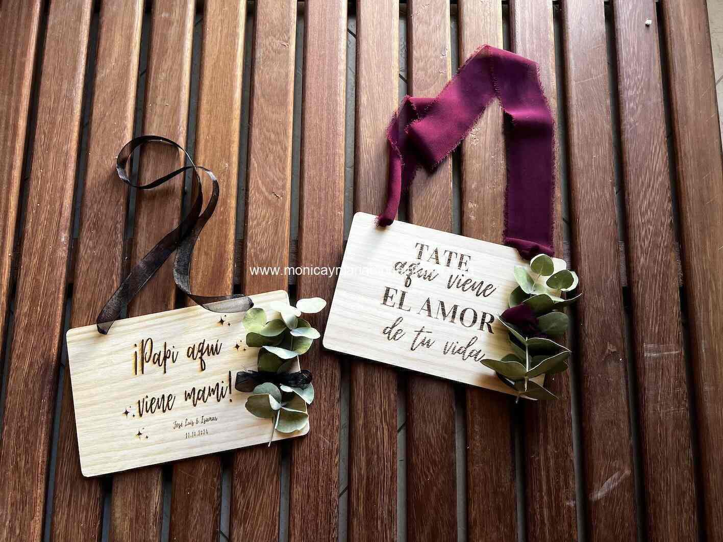 Comprar Ropa Infantil Cartel de madera ya viene la novia - Imagen 4