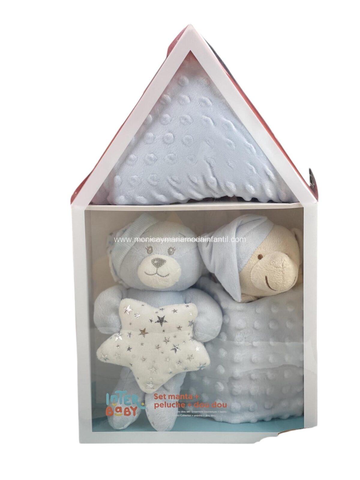 Set Manta + Peluche + Dou Dou celeste