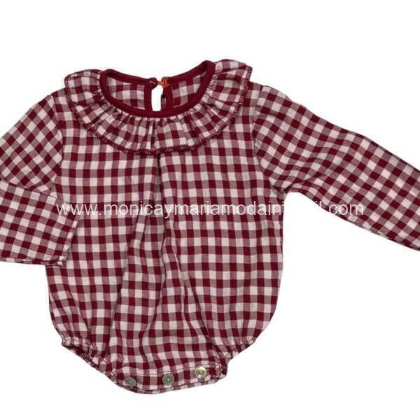 Pelele Cuadros Burdeos