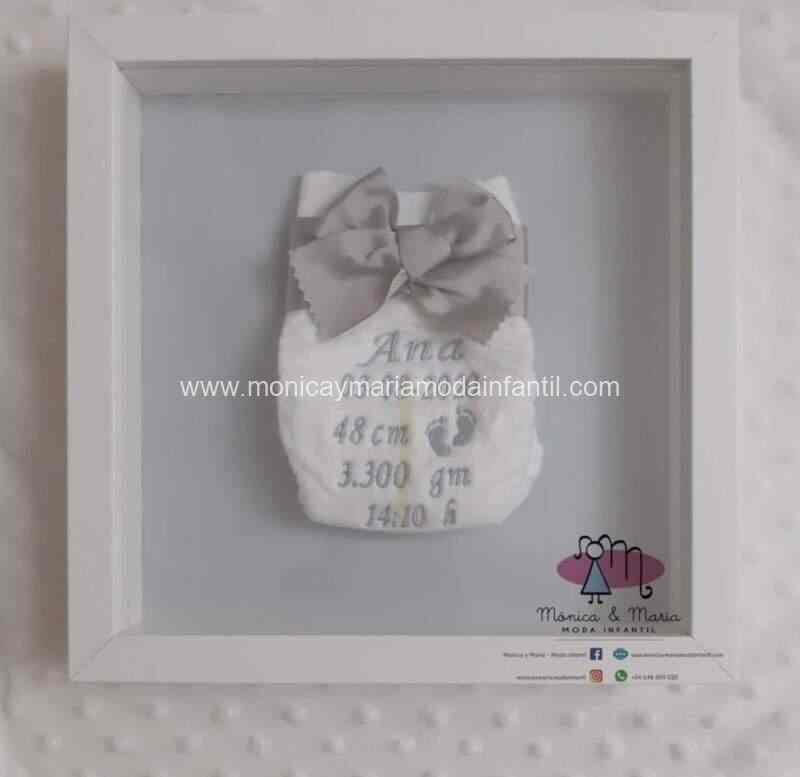 Comprar Ropa Infantil Cuadro natalicio personalizado con pañal.