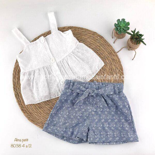 Conjunto Short Tira Bordada