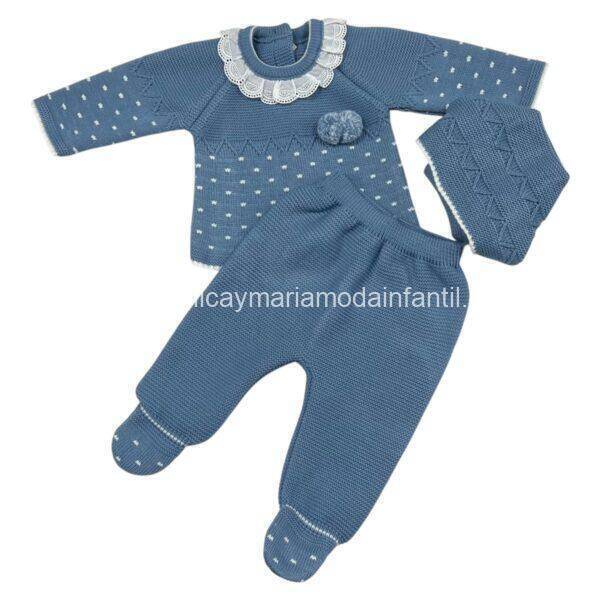 Conjunto Lana Puntos Azulon