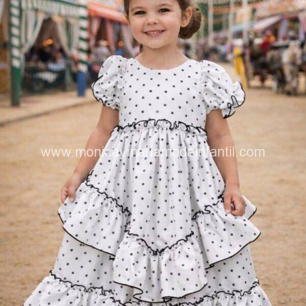 Traje Flamenca Lunares Negro