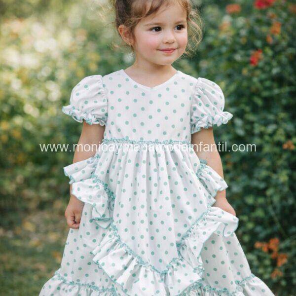 Traje Flamenca Lunares Verde