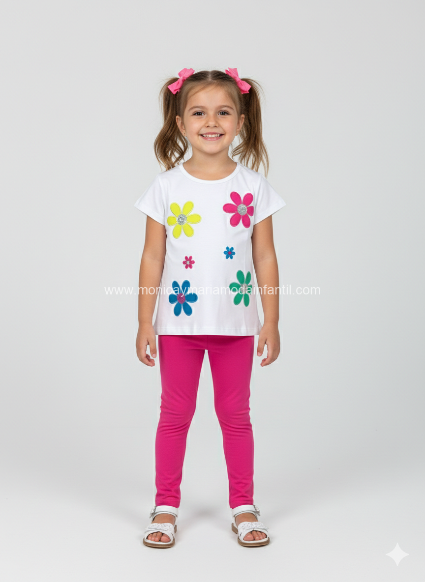 Comprar Ropa Infantil Conjunto Leggin Flores